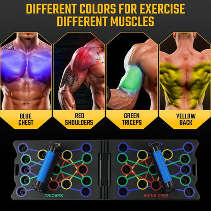 24 in 1 Liegestützbrett, Faltbare Liegestützgriffe Stangen Krafttrainingsgerät Für Effektives Training Der Muskeln Des Oberkörpers Schultern, Brust, Rücken Und Trizeps