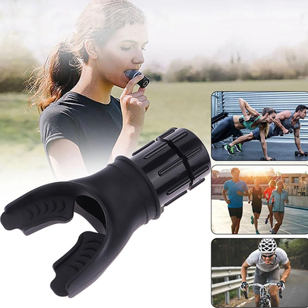 Atemtrainer Lungentrainer, Atemtrainingsgerät Für Die Lungenkapazität, Atemübungen Trainer Mit Einstellbaren Widerständen Zur Steigerung Der Atemausdauer, Lungentrainer Sport, Schwarz