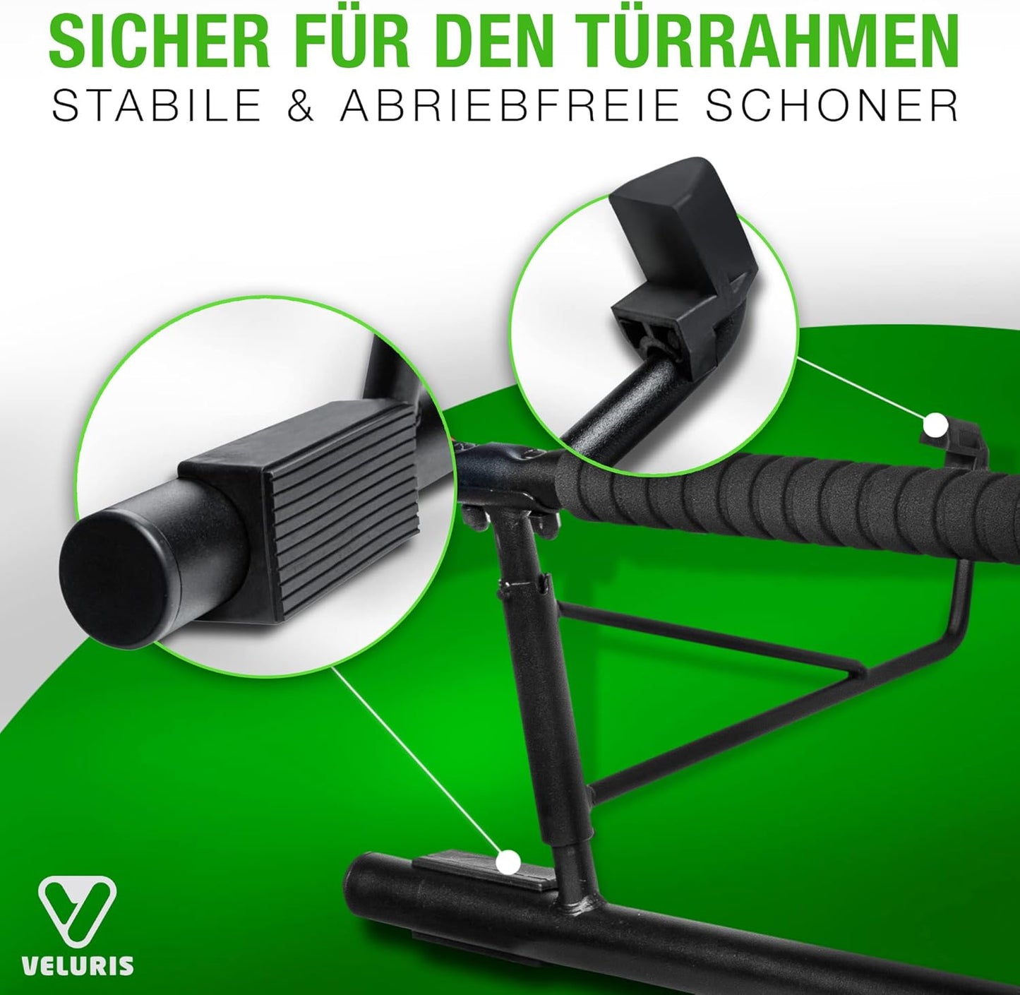 Klimmzugstange Türrahmen - Stark Belastbare Pull up Bar [Bis 200 KG]- Türreck Ohne Aufbau - 20 Cm Höher Im Rahmen - Auch Für Dips&Push Ups (Abgerundet)