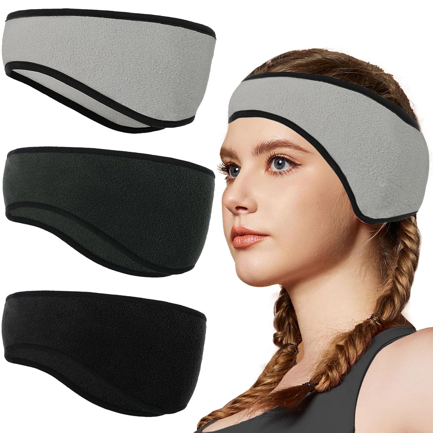 3-Teiliges Winter-Stirnband, Ohrenschutz,  Warm Und Bequem, Gehörschutz, Winter-Stirnband, Geeignet Für Outdoor-Sportarten